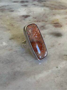 Sterling Silver Fossil Coral Ring